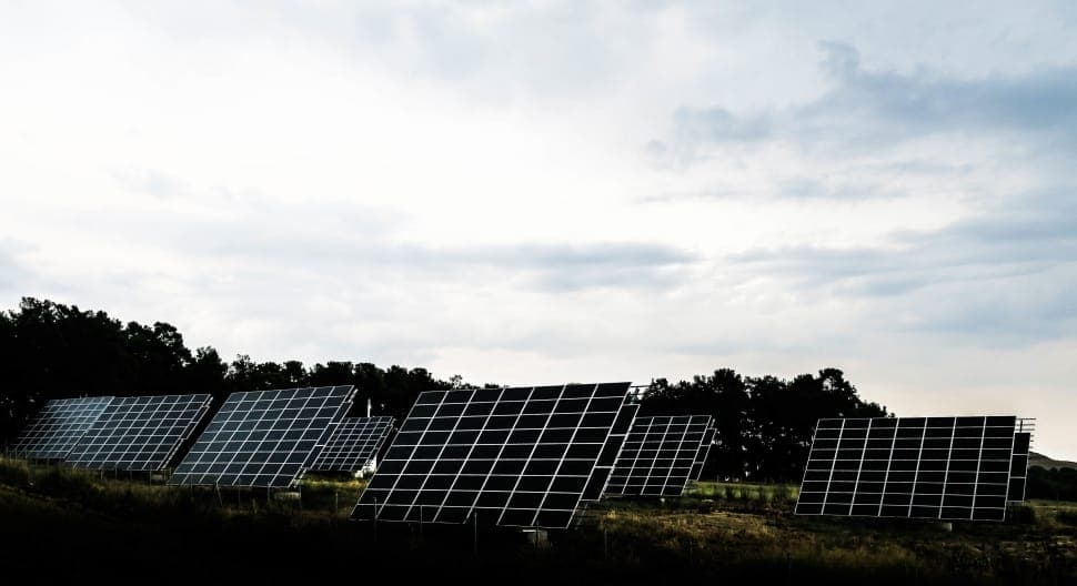 Solar panels on a modern home